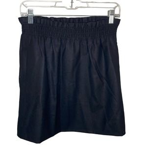 J. Crew Black Ruffle Waistband Wool Spandex Mini Skirt Women Size 6